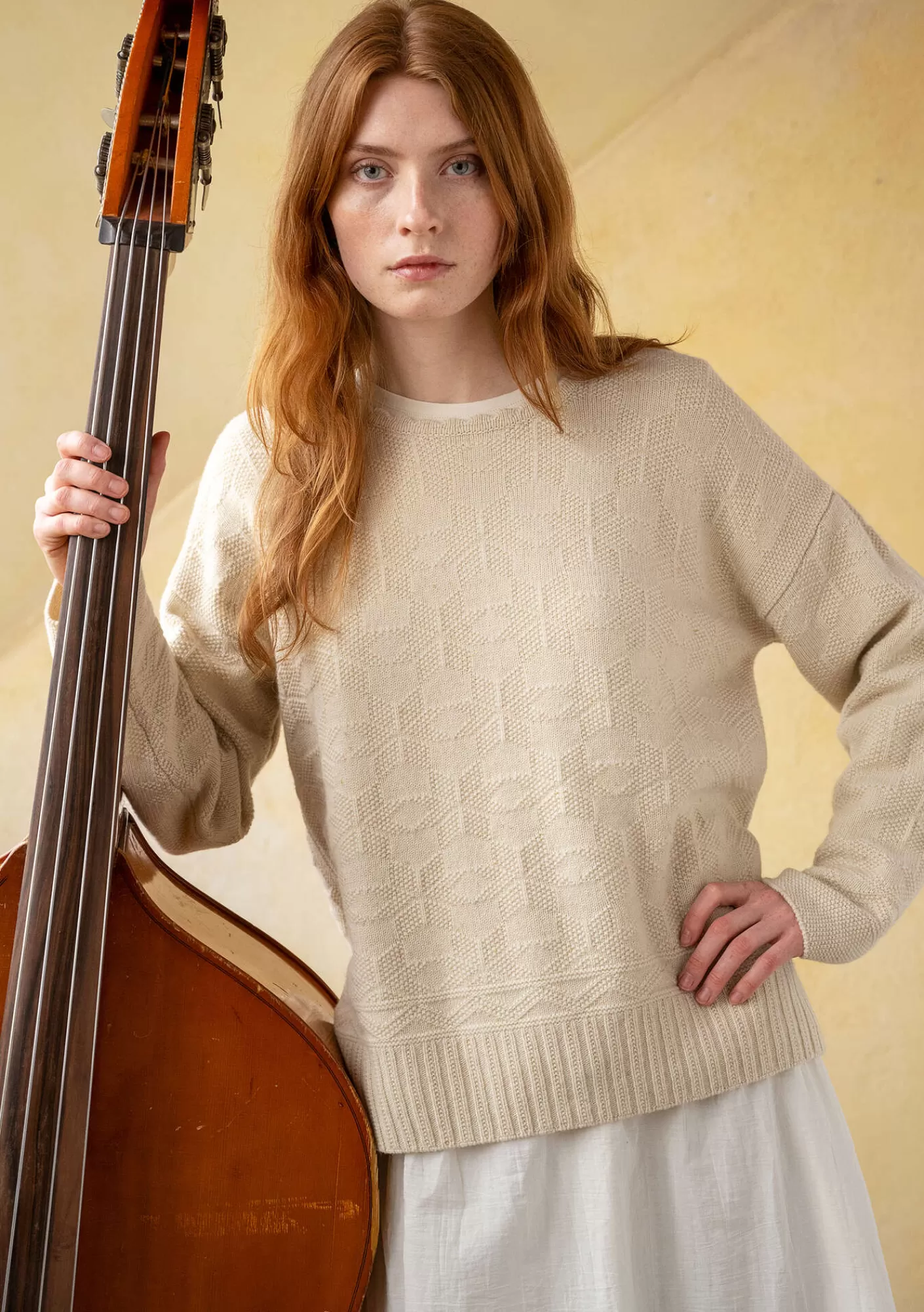 Gudrun Sjödén Neulepusero ”Vega” karitsanvillaa- Topit & Puserot